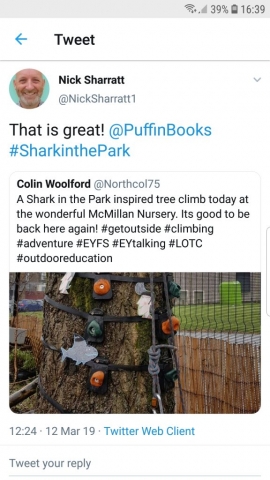 Twiter, Nick Sharratt, EYFS Outdoors, Shark in the Park